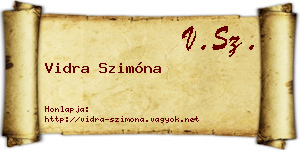 Vidra Szimóna névjegykártya
