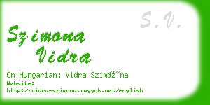 szimona vidra business card